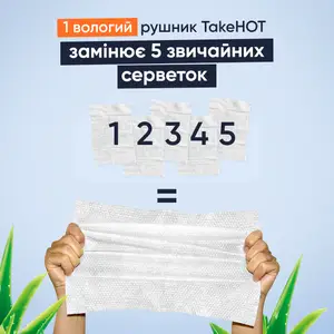 Вологі рушники TakeHot (8 штук, 20х30см) купити